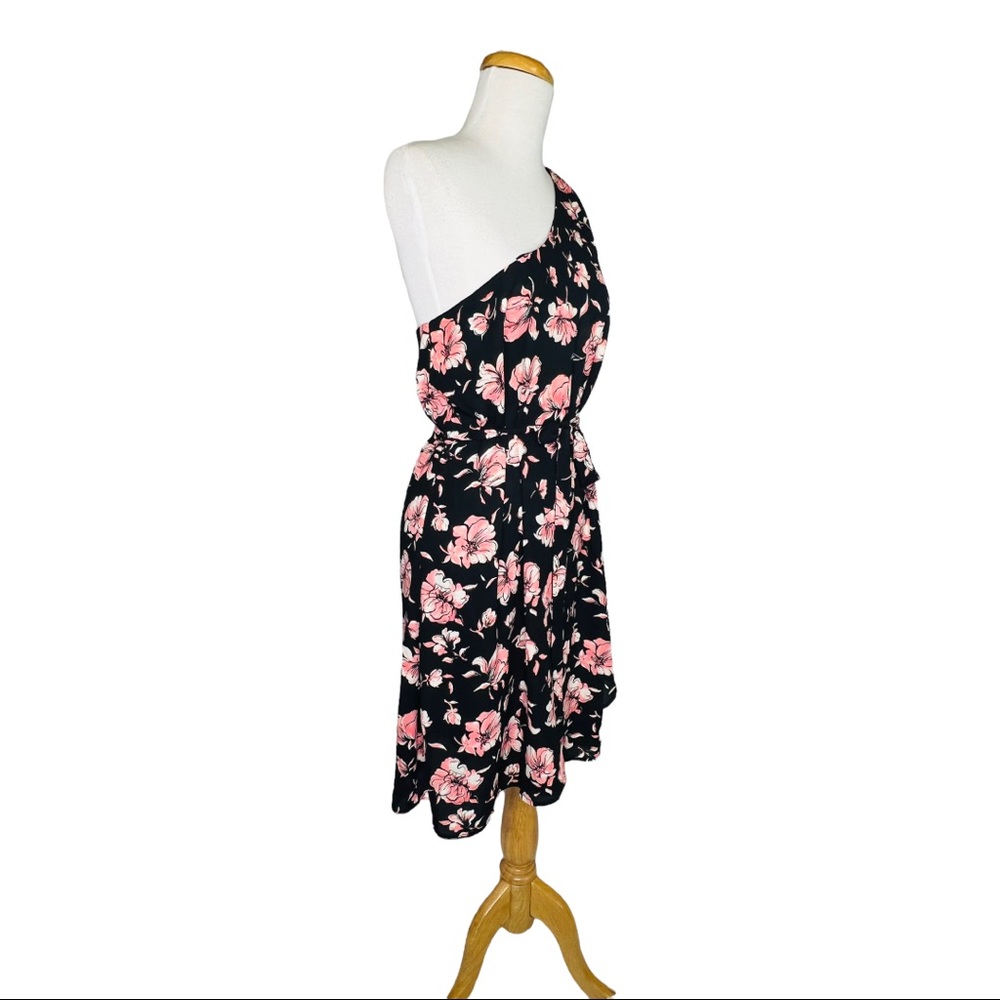 DR2 Daniel Rainn Nordstrom One Shoulder Dress A line Floral lightweight Sz M - Picture 4 of 13